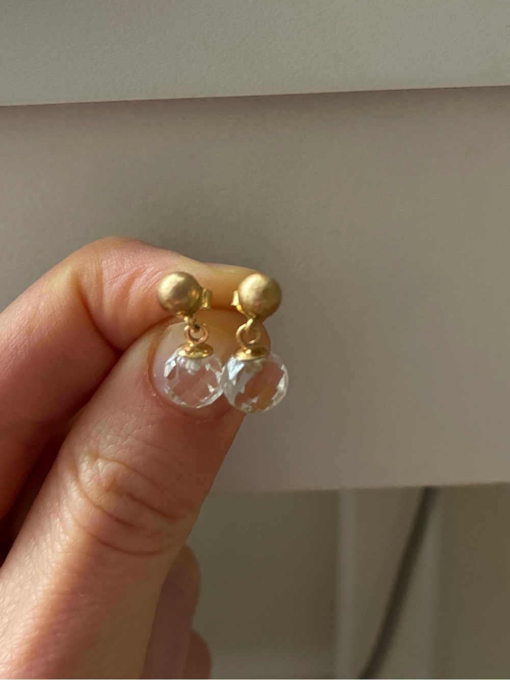 Vintage Elegant Gold and Crystal Drop Earrings
